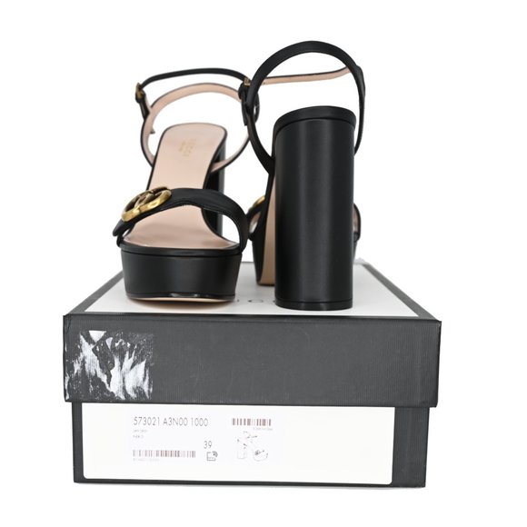 Gucci Women's 573021 GG Marmont Leather Platform Sandals - Picture 11 of 16